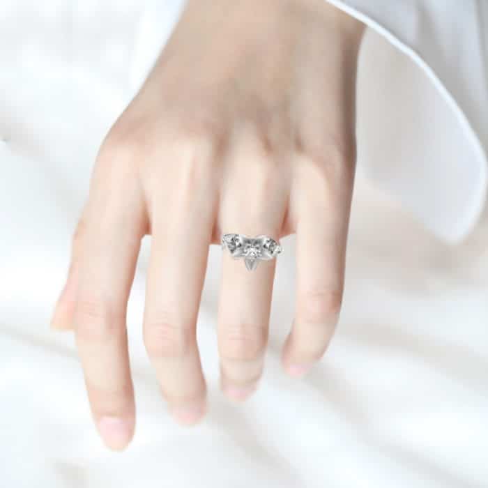 Modische Rose mit Diamant-Ehering für Damen – Bild 7