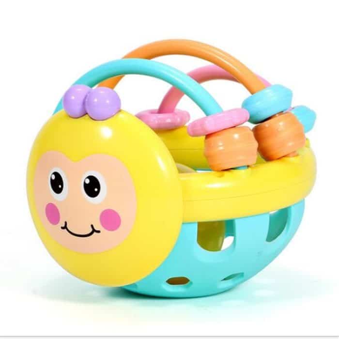 Weiche Gummi Cartoon Biene Hand Klopfen Rassel Hantel Frühen Pädagogisches Spielzeug für Kind Hand Glocke Baby Spielzeug, Bee Dumbbell – Bild 7