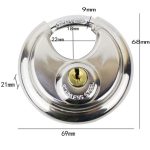 70mm Edelstahl Rundschloss Lager Türschloss Kettenschloss Fahrrad Anti-Diebstahl-Schloss – Bild 2