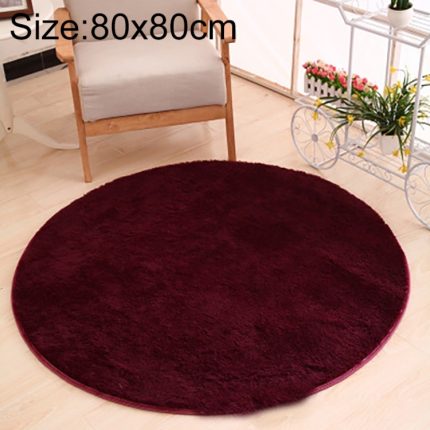 KSolid Runder Teppich, weiche Fleece-Matte, rutschfester Teppich für Kinderzimmer, Fußmatten, Diameter: 80cm