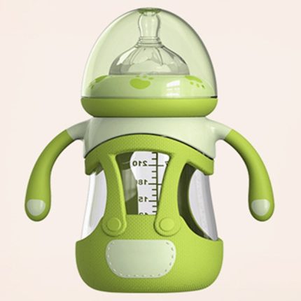 Babyflasche aus Borosilikatglas mit Silikonhülle, 240ml