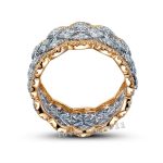 Vergoldeter farbiger Micro-Set-Ring, luxuriöser Diamant-Gold-Ehering – Bild 3