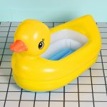 Kleine gelbe Ente Baby aufblasbare Badewanne kann sitzen und klappbare tragbare Badewanne – Bild 2
