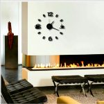 ISHOWTIENDA Mode Acryl DIY Kaffeetasse Selbstklebende Innenwand Kreative Dekoration Uhr Stummschaltung Uhr Aufkleber Muraux Wanduhr, Black, White, Red – Bild 2