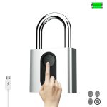 USB Wiederaufladbares Türschloss Fingerabdruck Vorhängeschloss Schnellverriegelung Sicherheit Keyless Smart Metal Lock