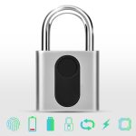 USB Wiederaufladbares Türschloss Fingerabdruck Vorhängeschloss Schnellverriegelung Sicherheit Keyless Smart Metal Lock – Bild 2
