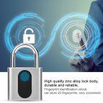 USB Wiederaufladbares Türschloss Fingerabdruck Vorhängeschloss Schnellverriegelung Sicherheit Keyless Smart Metal Lock – Bild 3