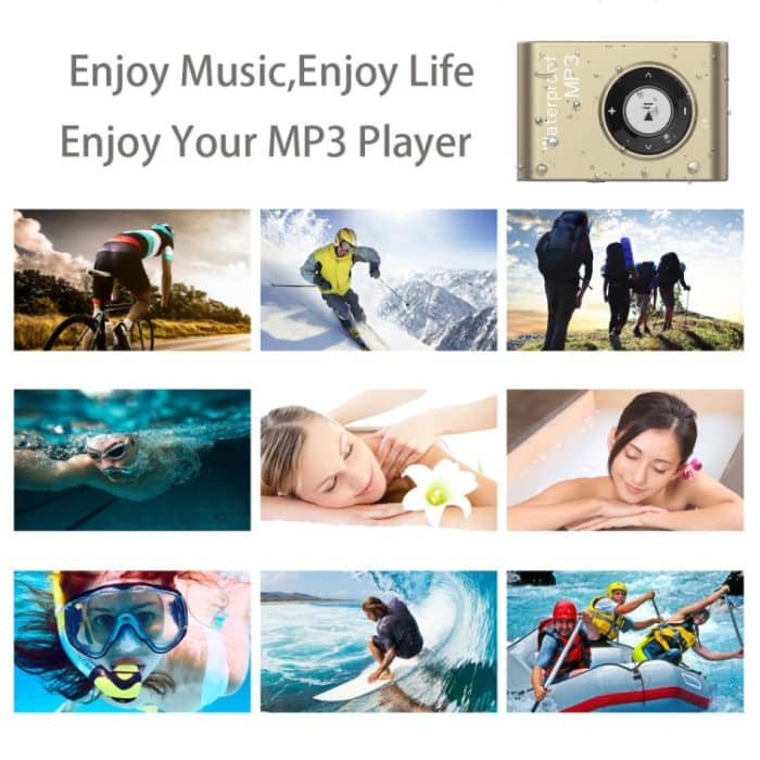 IPX8 Wasserdichter MP3-Musikplayer zum Schwimmen, Tauchen, Sport, mit Clip und Kopfhörer, unterstützt FM, 4GB, 8GB – Bild 6