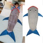 Winter Shark Mermaid Schlafdecke Schlafsack aus weicher Wolle für Kinder, Shark Sleeping Blanket – Bild 2