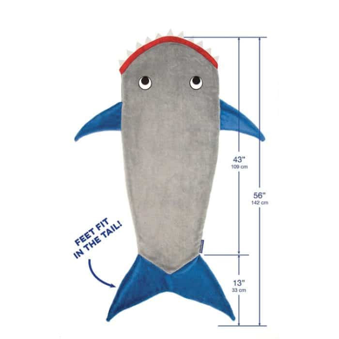 Winter Shark Mermaid Schlafdecke Schlafsack aus weicher Wolle für Kinder, Shark Sleeping Blanket – Bild 3