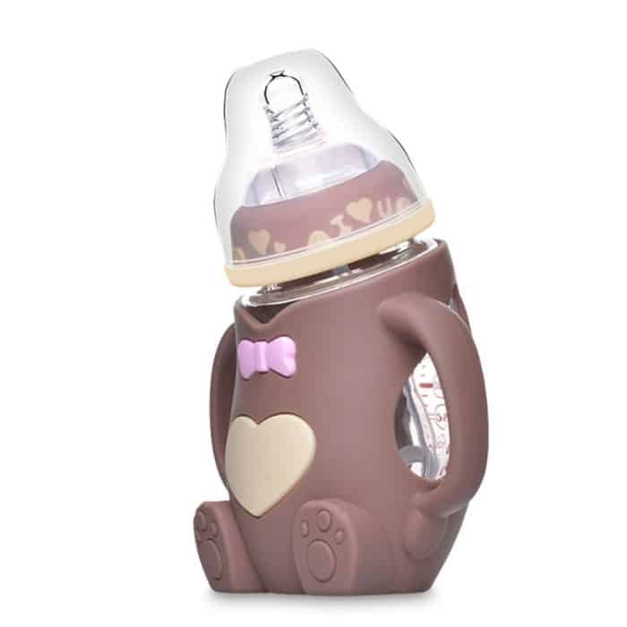 Baby-Silikon-Glasflaschen. Tropfensichere und blähungssichere Glas-Babyflasche – Bild 3