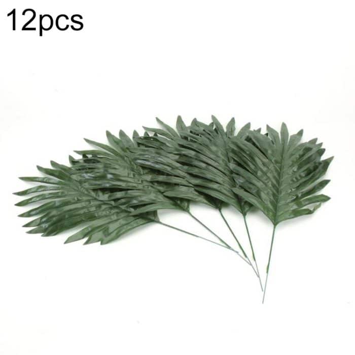 12 PCS künstliche gefälschte Monstera Palme grünes Plastikblatt – Bild 1