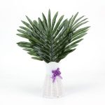 12 PCS künstliche gefälschte Monstera Palme grünes Plastikblatt – Bild 6