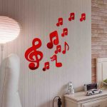 3D-Wandaufkleber mit Musiknoten, Acryl, Spiegel, Heimdekoration, Wohnzimmer, Wanddekoration, Kunst, DIY-Wandaufkleber