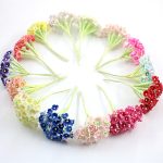 5 Zweige DIY handsimulierte Pflaumen-Mini-Beflockungstuch-Glücksblume – Bild 4