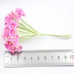 5 Zweige DIY handsimulierte Pflaumen-Mini-Beflockungstuch-Glücksblume – Bild 7