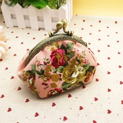Retro-Vintage-Blume, kleine Damen-Geldbörse, Hasp-Geldbörse, Clutch