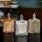 Barock Stil Glas Wattestäbchen Box Multifunktions-Aufbewahrungseimer Zahnstocherhalter Transparente Schmuck Aufbewahrungsbox – Bild 3