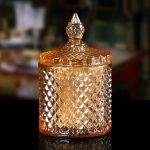 Barock Stil Glas Wattestäbchen Box Multifunktions-Aufbewahrungseimer Zahnstocherhalter Transparente Schmuck Aufbewahrungsbox – Bild 4