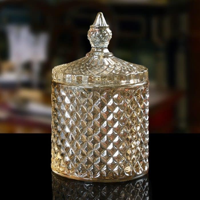 Barock Stil Glas Wattestäbchen Box Multifunktions-Aufbewahrungseimer Zahnstocherhalter Transparente Schmuck Aufbewahrungsbox – Bild 5