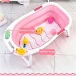 Baby-Klappbadewanne, tragbare Kunststoff-Babybadewanne, Dusche, Kinderbadewanne – Bild 5