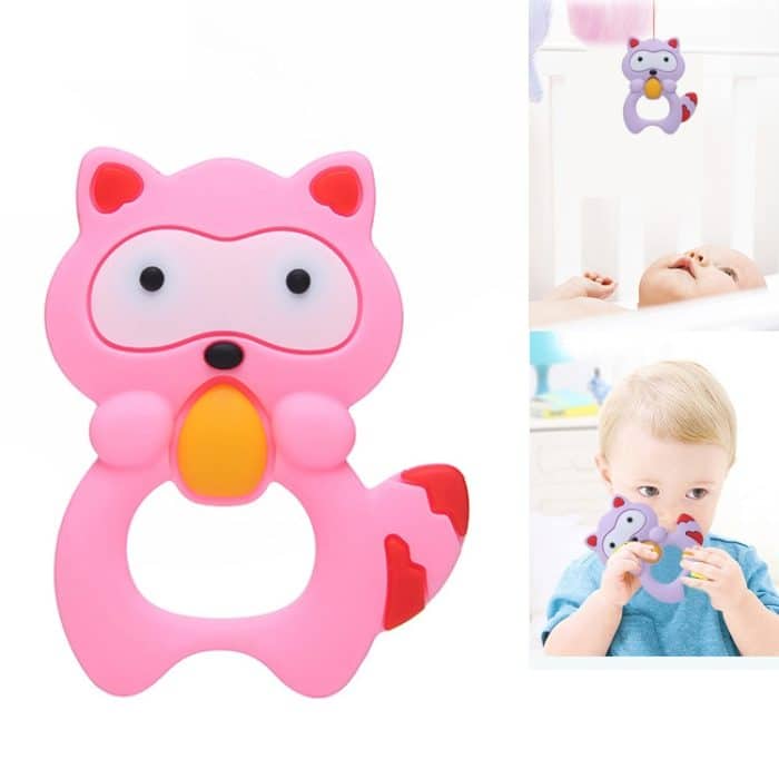 3 PCS Baby Waschbär Zahn Gel Molar Stick Silikon Baby Beißen Spielzeug Hand Rassel Spielzeug – Bild 1