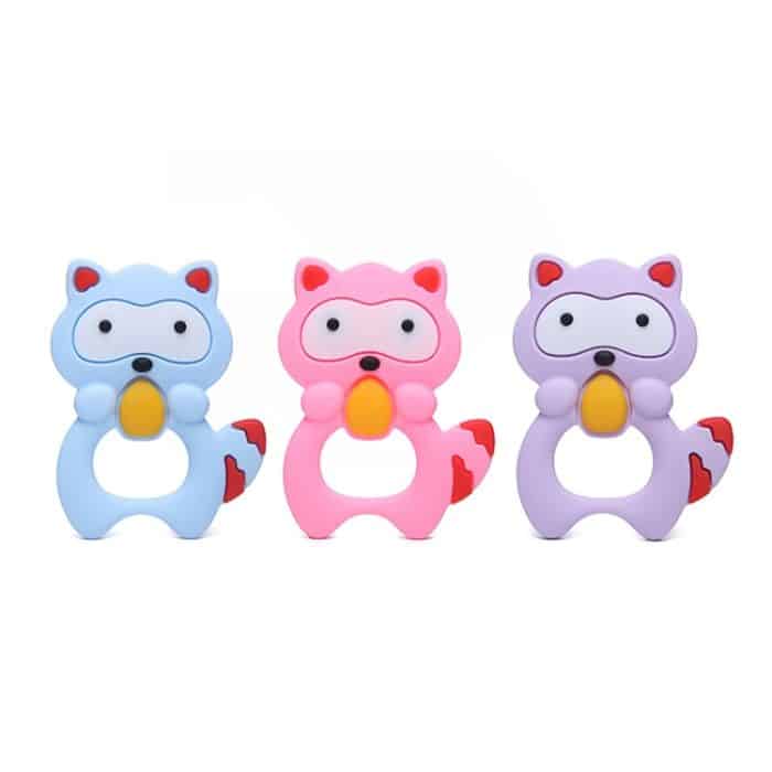 3 PCS Baby Waschbär Zahn Gel Molar Stick Silikon Baby Beißen Spielzeug Hand Rassel Spielzeug – Bild 2