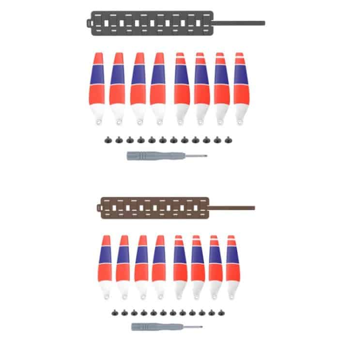 Sunnylife MM3-SN443 für Mini 3 Pro Propellerblätter + faltbare Aufbewahrungstasche aus Silikon, Tricolor+Gray Bag, Tricolor+Brown Bag – Bild 2