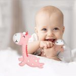 Cartoon Fawn Baby Beißring Training Biss Molaren Stab Silikon Spielzeug Mutter und Baby Liefert, Fawn Pink, Fawn Blue, Fawn Brown