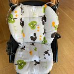 Kinderwagen-Baumwollkissen, universell, stoßfest, dick, warm, für Esszimmerstühle, Babykissen im Herbst und Winter, Blue Animal, Blue Bear, Pink Bear, Gray Sheep – Bild 3