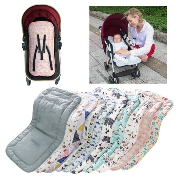 Kinderwagen-Baumwollkissen, universell, stoßfest, dick, warm, für Esszimmerstühle, Babykissen im Herbst und Winter, Blue Animal, Blue Bear, Pink Bear, Gray Sheep – Bild 5