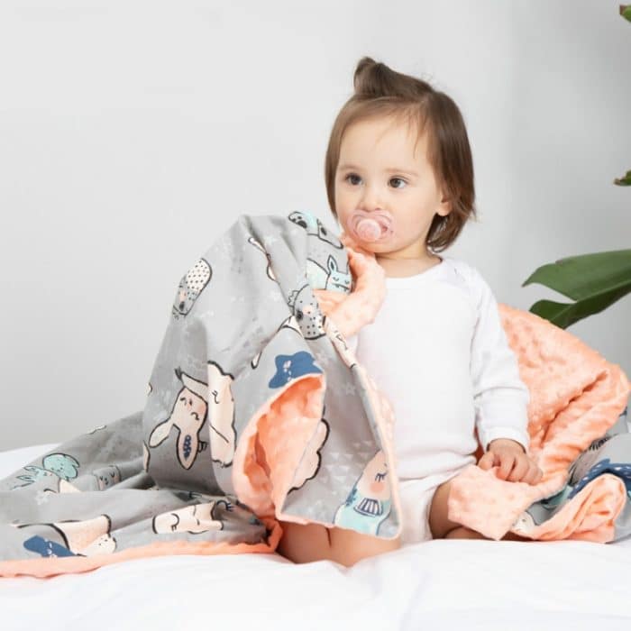 Baumwoll-Cartoon-Baby-Trösterdecke, waschbare Trolley-Abdeckungsdecke – Bild 5