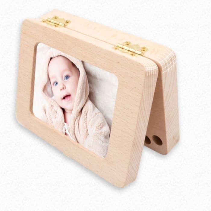 Holz-Fotorahmen für Jungen und Mädchen, Babyhaare, Säuglingszahnbox, Kinderzahn-Aufbewahrungsbox, Souvenir-Geschenk – Bild 5