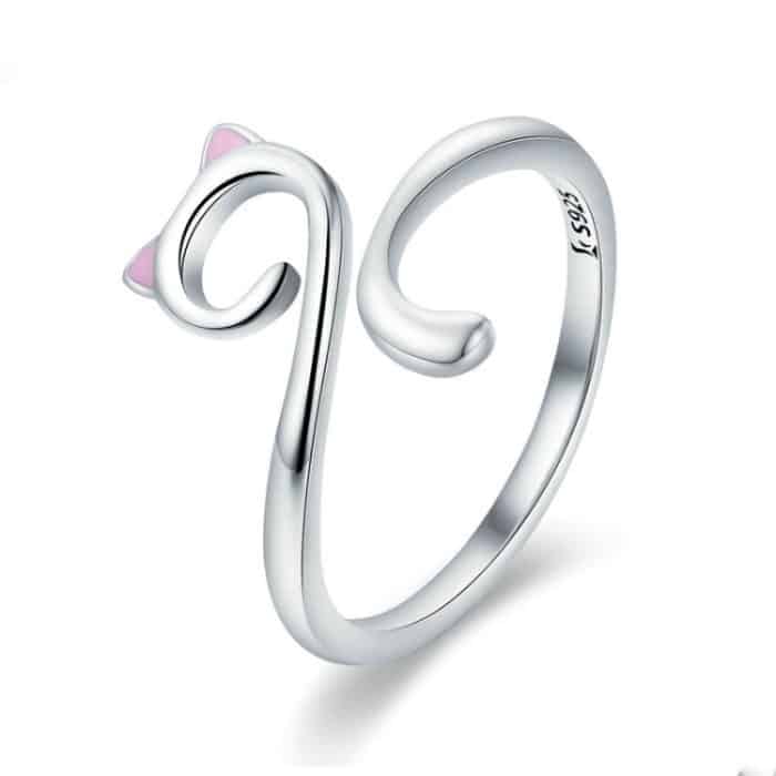 Cat Love Girl Ring S925 Offener Ring aus Sterlingsilber – Bild 1
