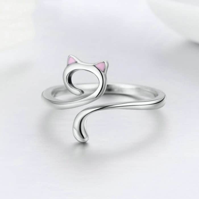 Cat Love Girl Ring S925 Offener Ring aus Sterlingsilber – Bild 3