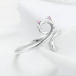 Cat Love Girl Ring S925 Offener Ring aus Sterlingsilber – Bild 4