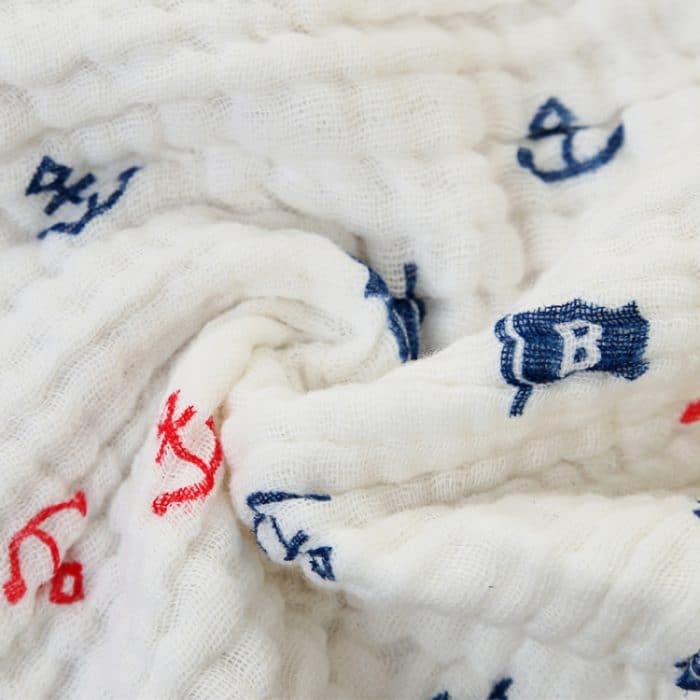 2 Stück Baumwolle 6-lagiges Gaze-Speichelhandtuch Medizinischer Seersucker kleiner quadratischer Schal – Bild 4