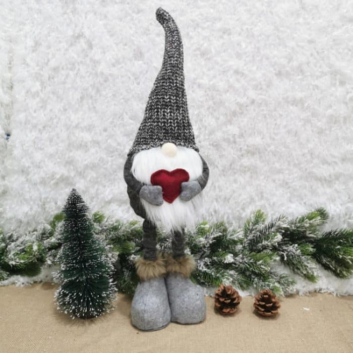 Weihnachtsdekorationen, dehnbar, gestrickt, gesichtslose Puppe, stehende Figur, Weihnachtsmann, Puppenornamente – Bild 2