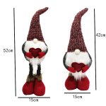 Weihnachtsdekorationen, dehnbar, gestrickt, gesichtslose Puppe, stehende Figur, Weihnachtsmann, Puppenornamente – Bild 3