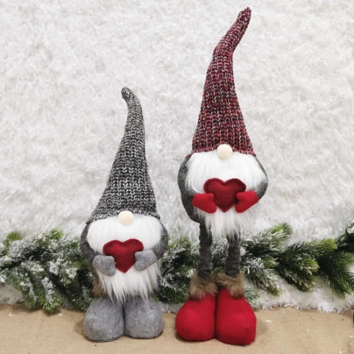 Weihnachtsdekorationen, dehnbar, gestrickt, gesichtslose Puppe, stehende Figur, Weihnachtsmann, Puppenornamente – Bild 5