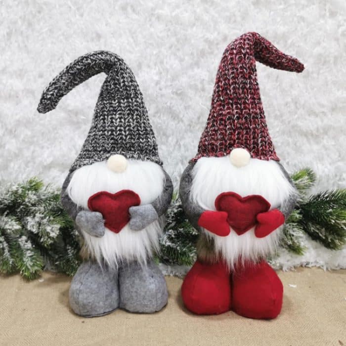 Weihnachtsdekorationen, dehnbar, gestrickt, gesichtslose Puppe, stehende Figur, Weihnachtsmann, Puppenornamente – Bild 6