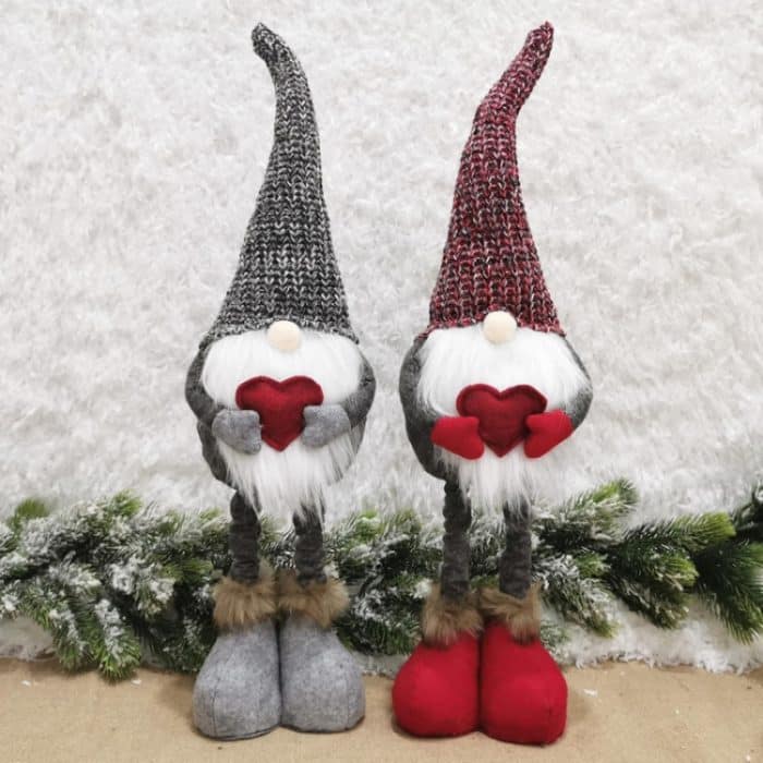 Weihnachtsdekorationen, dehnbar, gestrickt, gesichtslose Puppe, stehende Figur, Weihnachtsmann, Puppenornamente – Bild 7