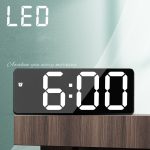 Batterie-Plug-In-Dual-Purpose-LED-Uhr Nachttischwecker,, Rectangular Black Surface White Light – Bild 2