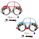 Kinder-Auto-Essteller aus 304 Edelstahl, Red, Blue, Blue (removable and washable) – Bild 2