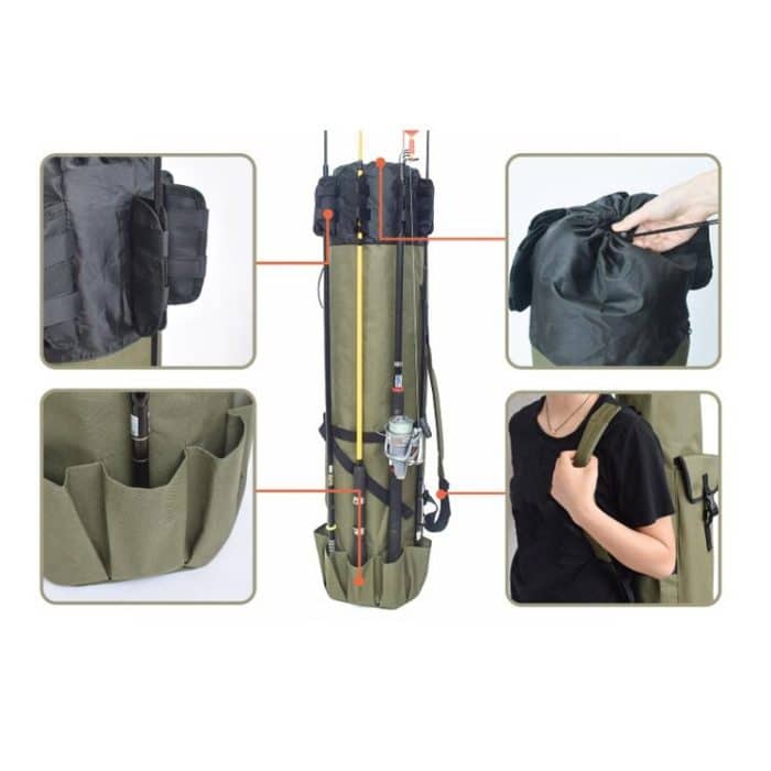 Multifunktionale Angelrutentasche, Angelzubehör, Größe: 123 x 34 cm, Multifunctional Fishing Tackle Bag, Fishing Rod Bag – Bild 5