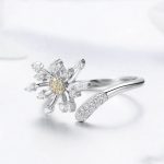 Löwenzahn Liebe eingelegt Zirkon Ring S925 Sterling Silber Lady Ring – Bild 3