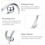 S925 Sterling Silber Ring Platinierter offener Ring – Bild 5