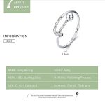 S925 Sterling Silber Ring Platinierter offener Ring – Bild 6