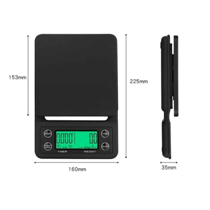 Handstanze, Kaffeewaage, Timing, elektronische Timer-Skala, Küchenwaage, 3kg/0.1g, 5kg/0.1g – Bild 4