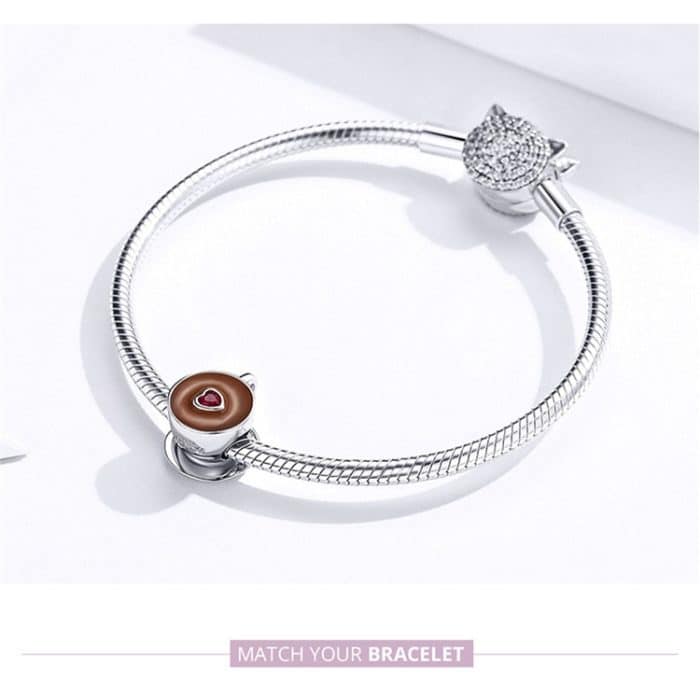 925 Sterling Silber Kaffeetasse Perlen DIY Armband Zubehör – Bild 6